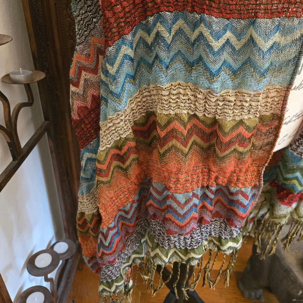 Chevron Scarf with Fringe - Picture 3 of 5